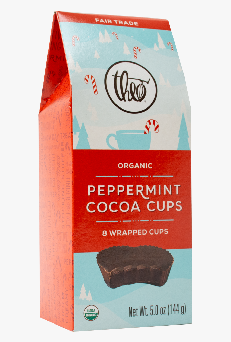 Theo Peppermint Cocoa Cups 8-piece Box, Transparent Clipart