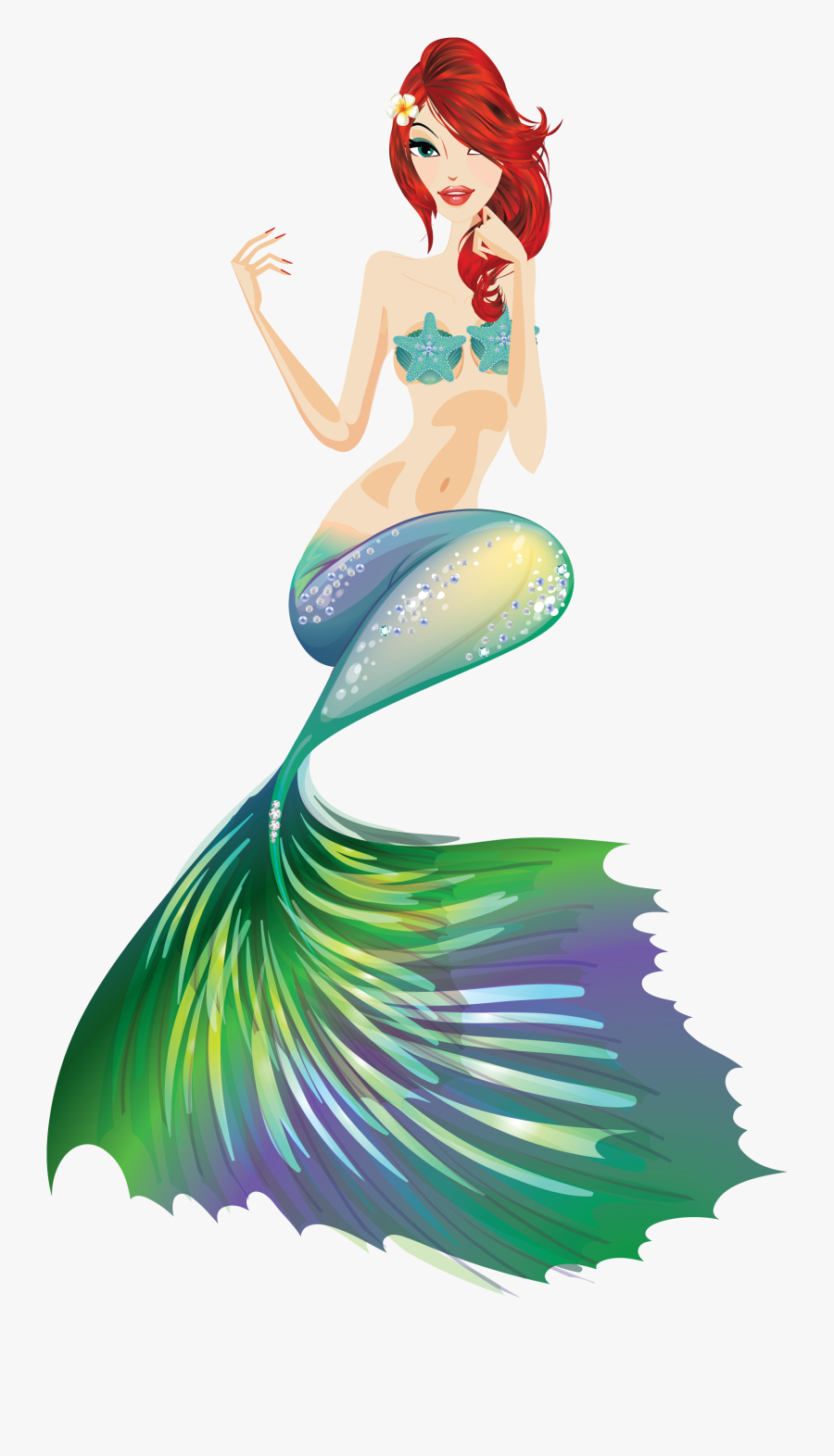 Goldfish Mermaid, Transparent Clipart
