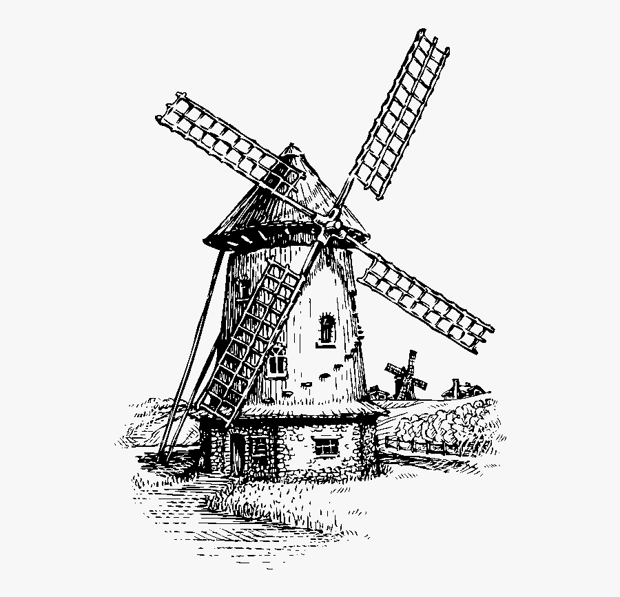 Dutch Windmill Clipart , Png Download - Molino De Viento Ilustracion, Transparent Clipart