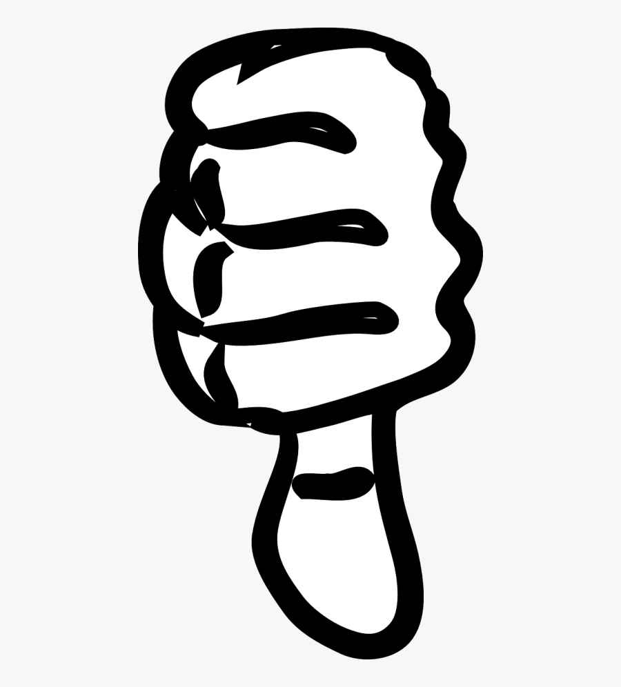 Thumbs Down Incorrect Dislike - Black And White Thumb Down Clipart, Transparent Clipart