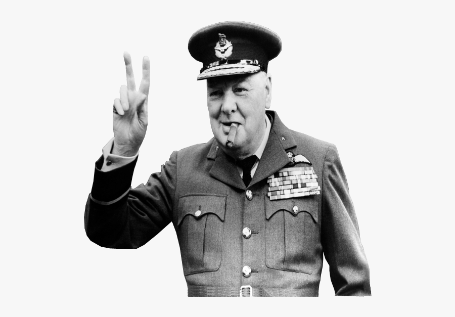 Winston Churchill Military Outfit V Sign - Winston Churchill Png, Transparent Clipart