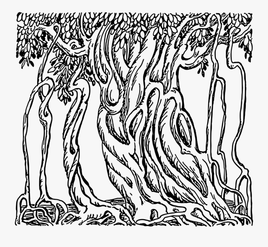 Style,line Art,head - Banyan Tree Images Clip Art, Transparent Clipart