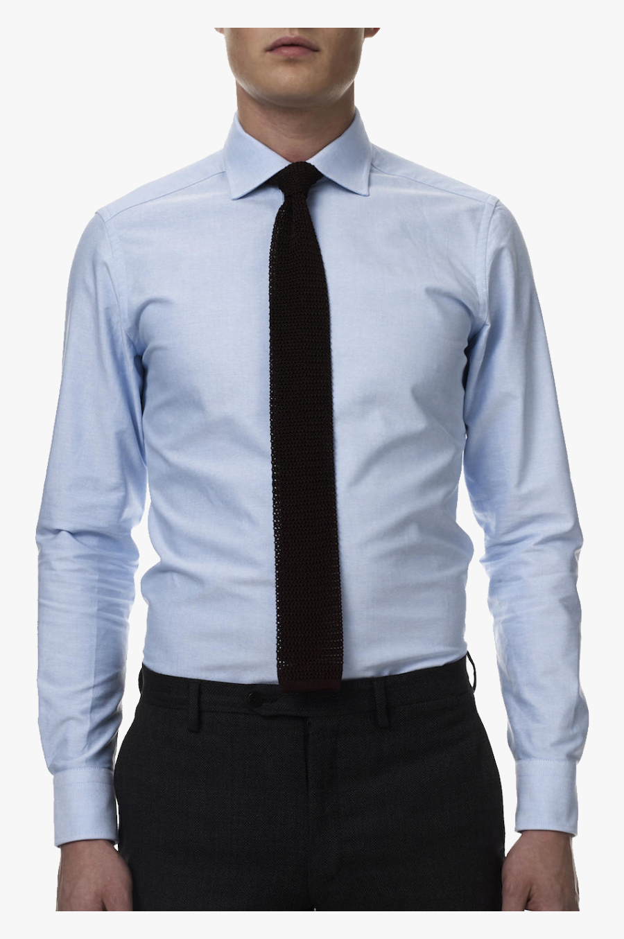 Llight Blue Dress Shirt Black Tie Png Image - Light Blue Dress Shirt With Black Tie, Transparent Clipart