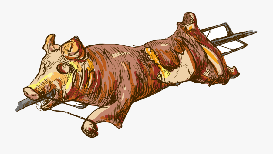 Pig Roast Suckling Roasting - Roasted Pig Png, Transparent Clipart