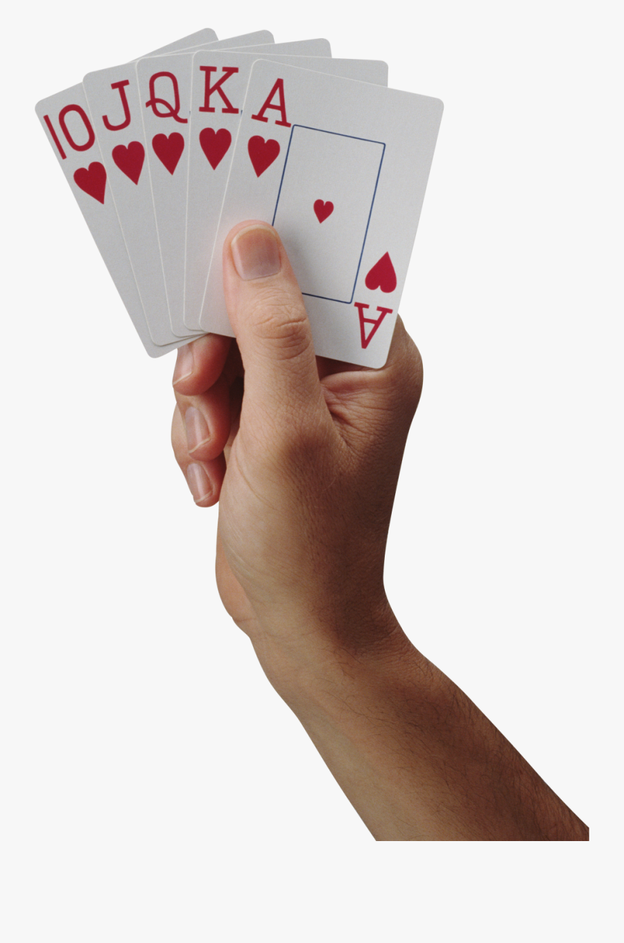 Playing Card On Hand Png Image - Cards In Hand Png, Transparent Clipart