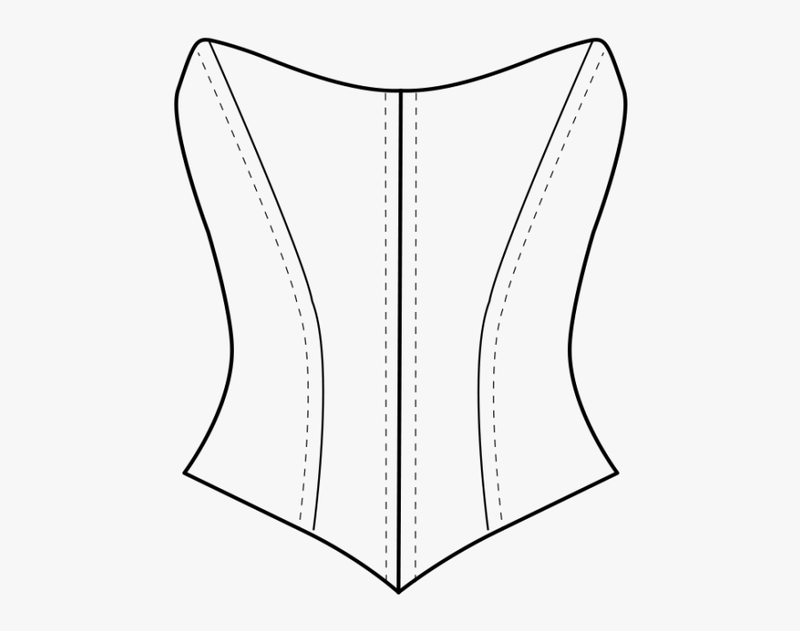 Scoop Neck Tutu Bodice - Line Art, Transparent Clipart
