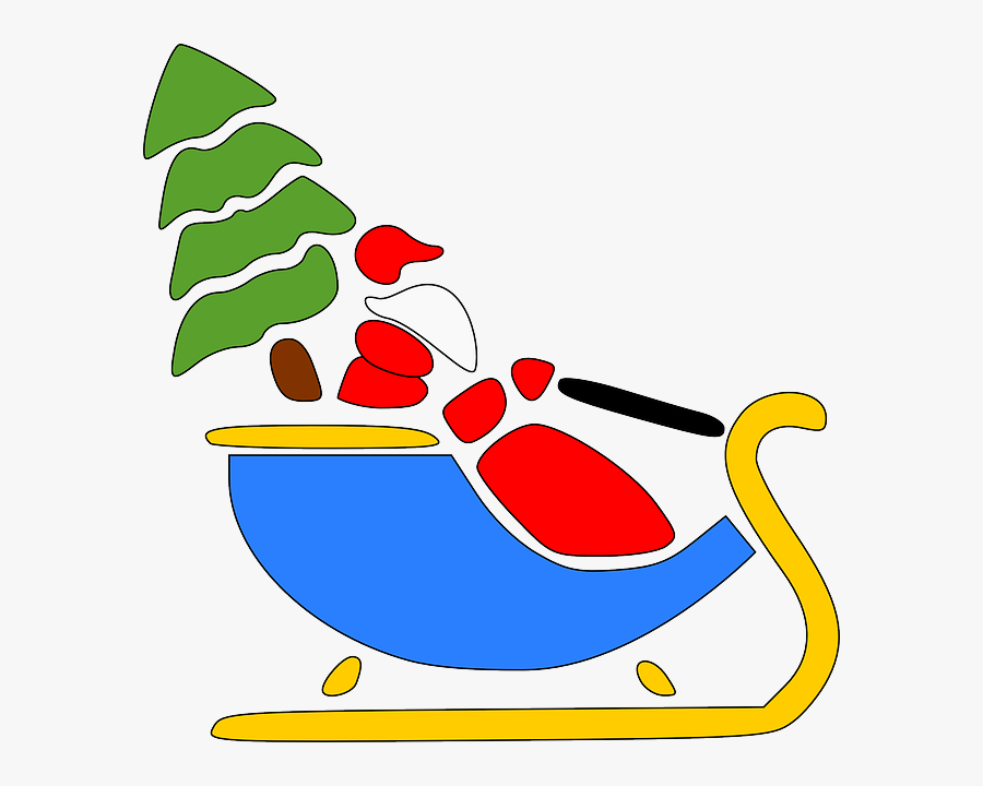 Transparent Cute Panther Clipart - Santa Sleigh With Reindeer Clipart, Transparent Clipart