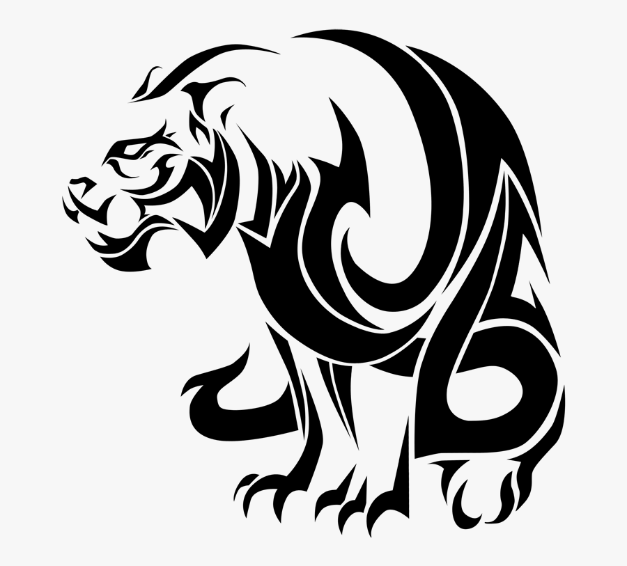 Transparent Cute Panther Clipart - Tribal Tiger Tattoo, Transparent Clipart