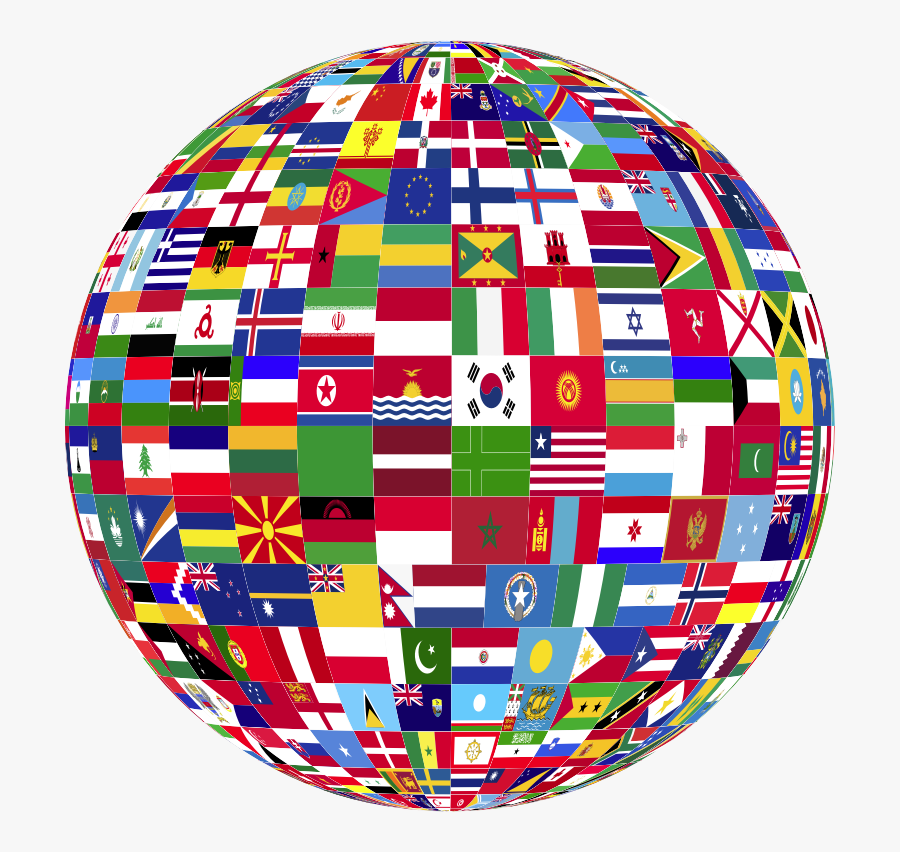 World Flags Globe - Globe Flags Of The World, Transparent Clipart