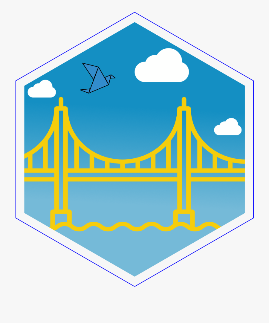 Golden Gate Bridge Hex Sticker, Transparent Clipart