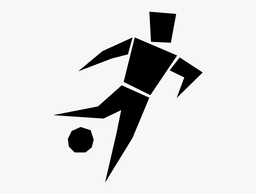 Soccer Player Vector - Soccer Player Clipart Black And White, Transparent Clipart