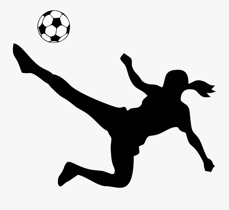 Football Player The James Young High School Women"s - Female Soccer Player Silhouette, Transparent Clipart