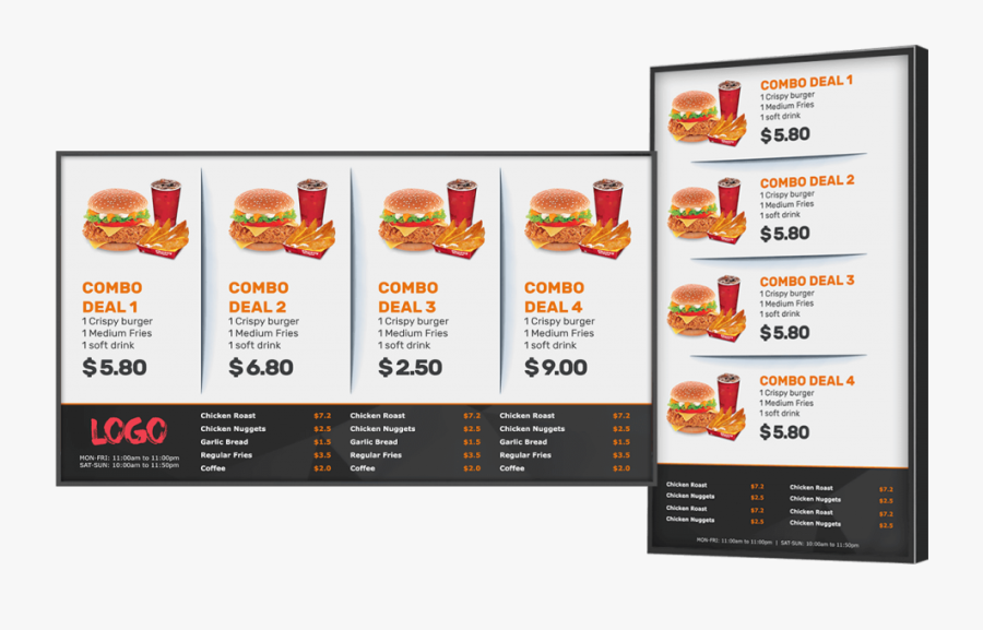 Menu Board Png - Digital Menu Board Software, Transparent Clipart