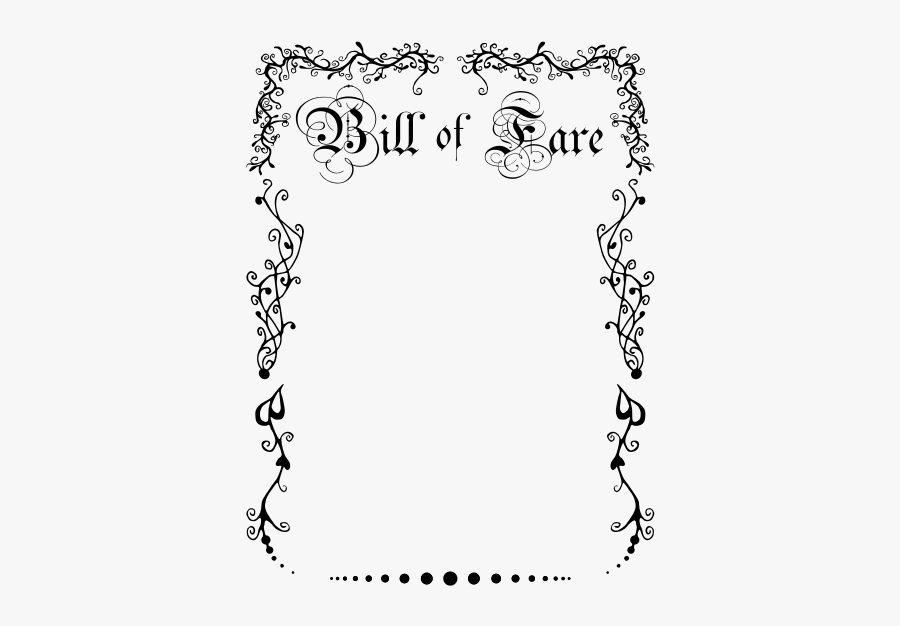 Bill Of Fare Vector Image - Bill Of Rights Border, Transparent Clipart