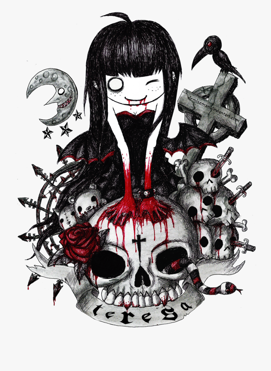 Emo Png - Chibi Goth, Transparent Clipart