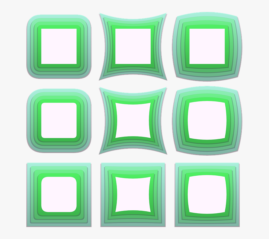 กรอบ สี่เหลี่ยม สี เขียว, Transparent Clipart