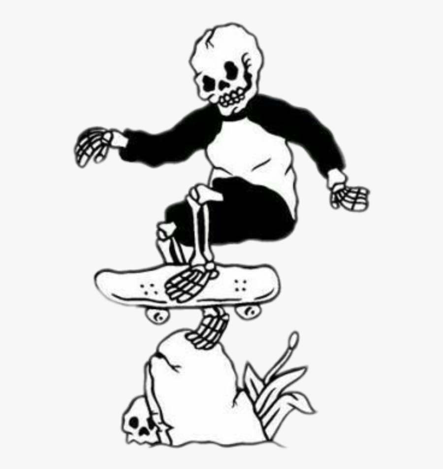Skeletons Skateboarding, Transparent Clipart