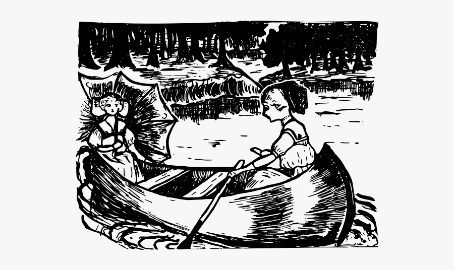 Girl Rowing Boat - Ship, Transparent Clipart