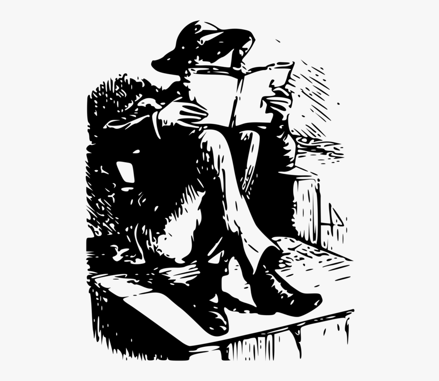 Human Behavior,art,printmaking - Siluet Orang Baca Buku, Transparent Clipart