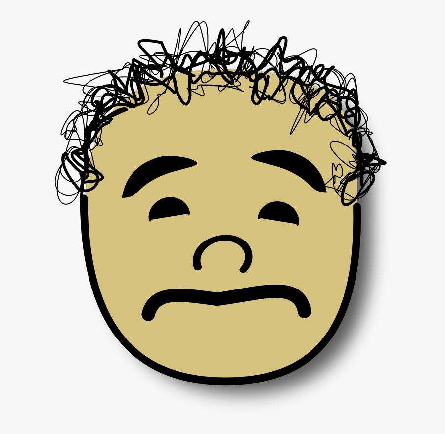 Clipart - Ale Triste - Sad Smiley With Hair, Transparent Clipart