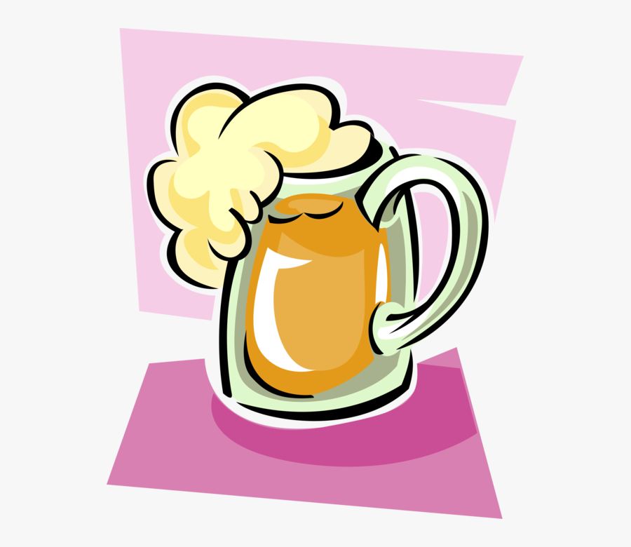 Vector Illustration Of Frothy Mug Of Beer Alcohol Beverage - Beer, Transparent Clipart