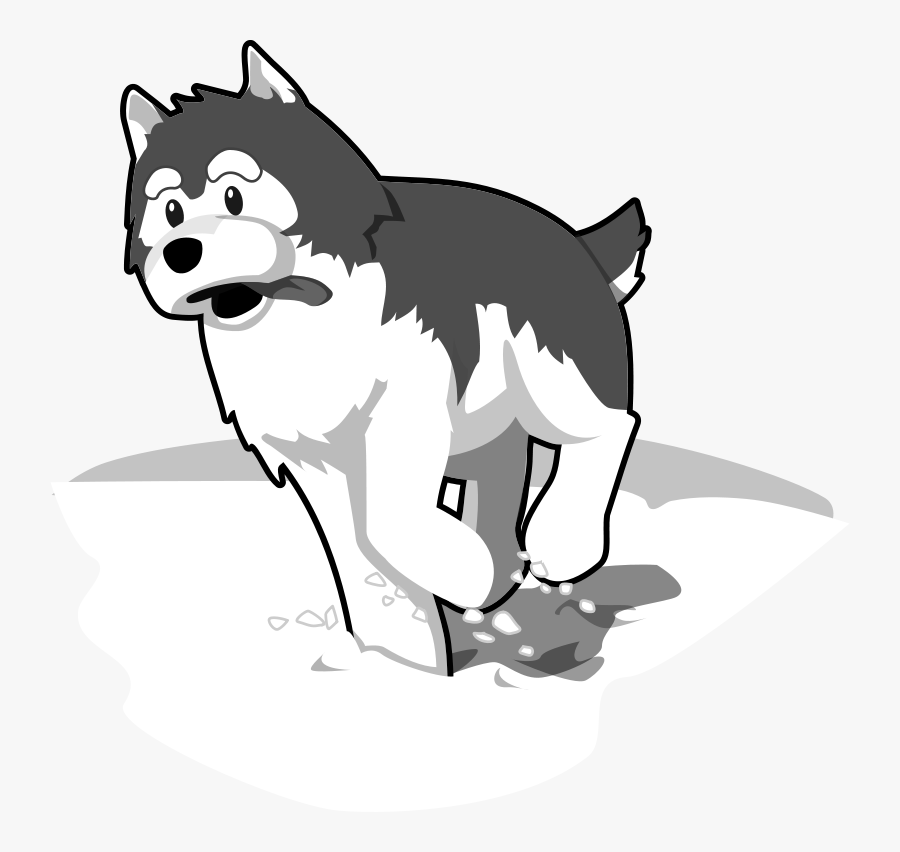 Husky Coloring Page - Dog In Snow Clipart, Transparent Clipart