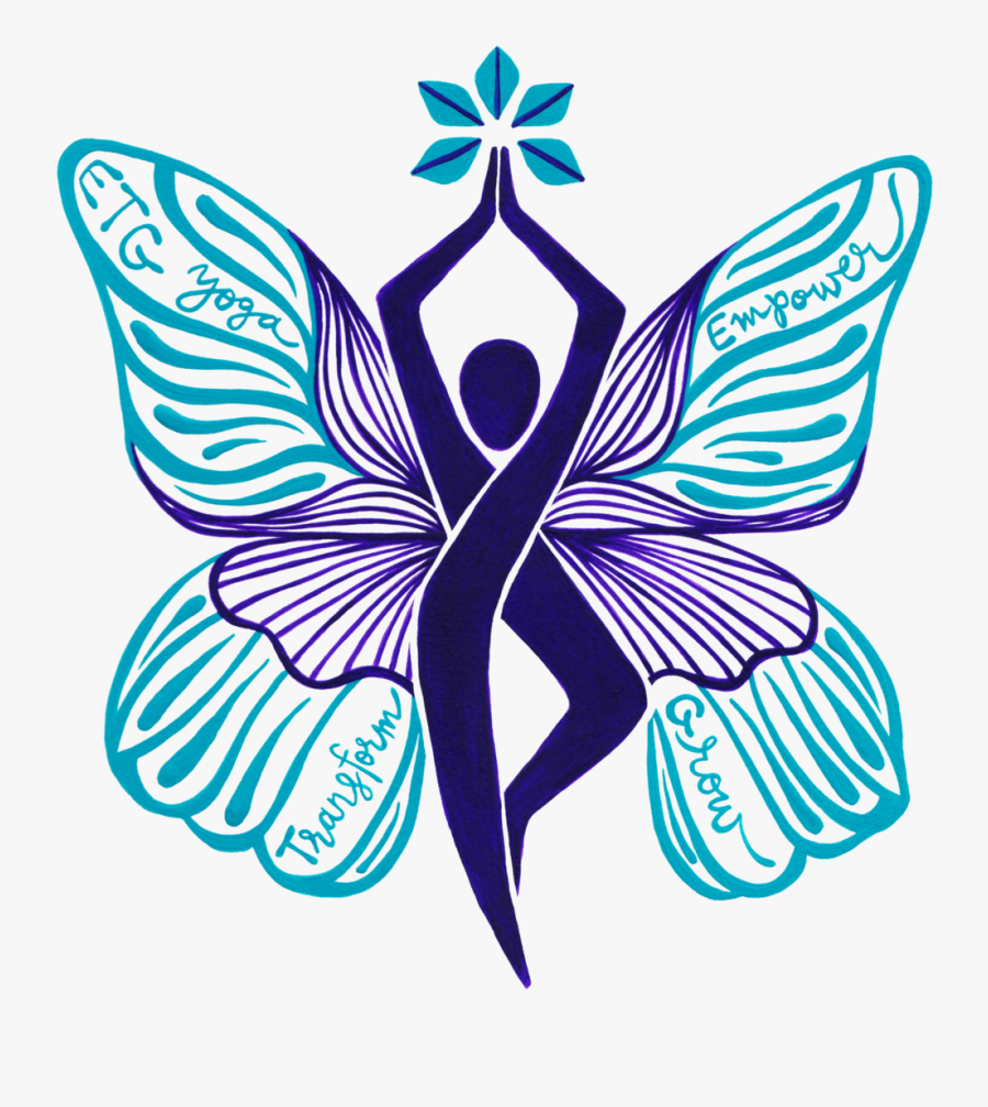 Empowertransformgrowyoga Resize - Yoga Butterfly Art, Transparent Clipart