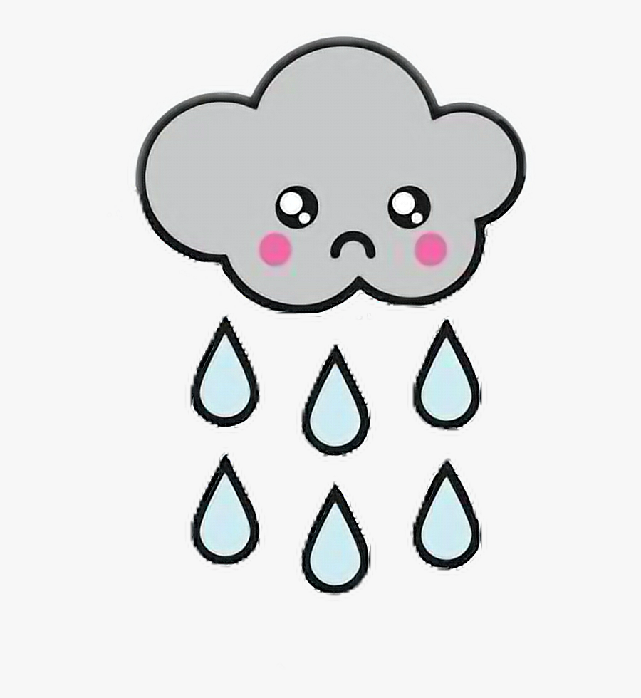 #kawaii #lluvia #rain #nube #nuvola #yaminori #piover - Clip Art, Transparent Clipart