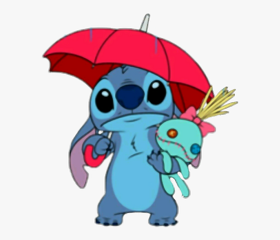 Stitch Holding An Umbrella Clipart , Png Download - Stitch With Umbrella, Transparent Clipart
