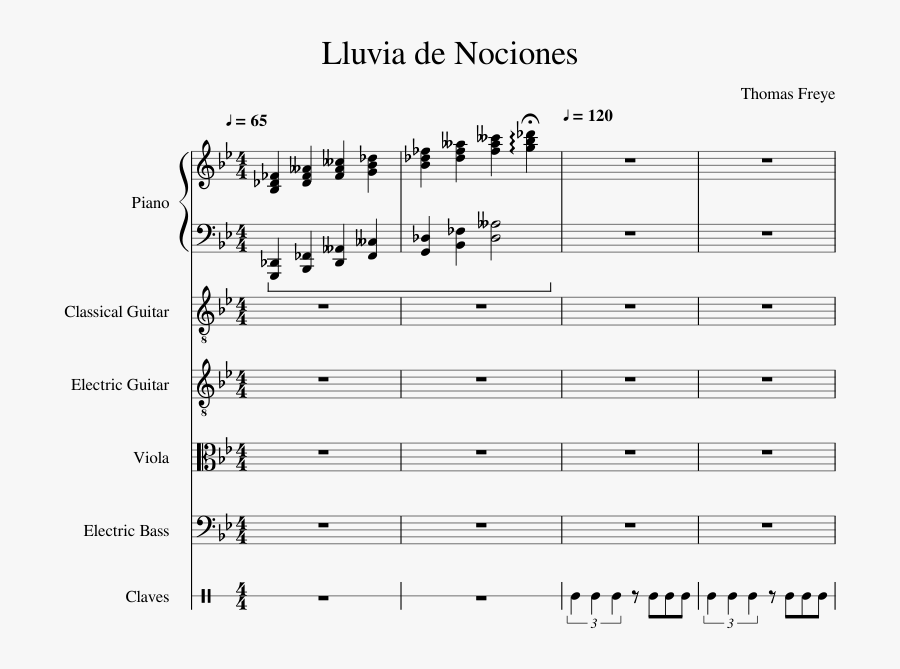 Lluvia De Nociones Sheet Music For Piano, Guitar, Viola, - Forrest Gump Trumpet Music Sheet, Transparent Clipart