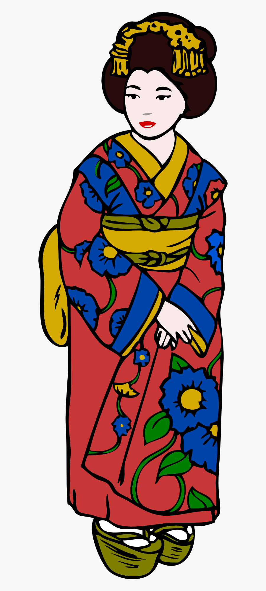 Japanese Woman Traditional Dress Art, Transparent Clipart