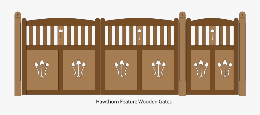 Hawthorn Feature Wooden Driveway And Pedestrian Entrance - Wooden Gates With Flower Cutouts, Transparent Clipart