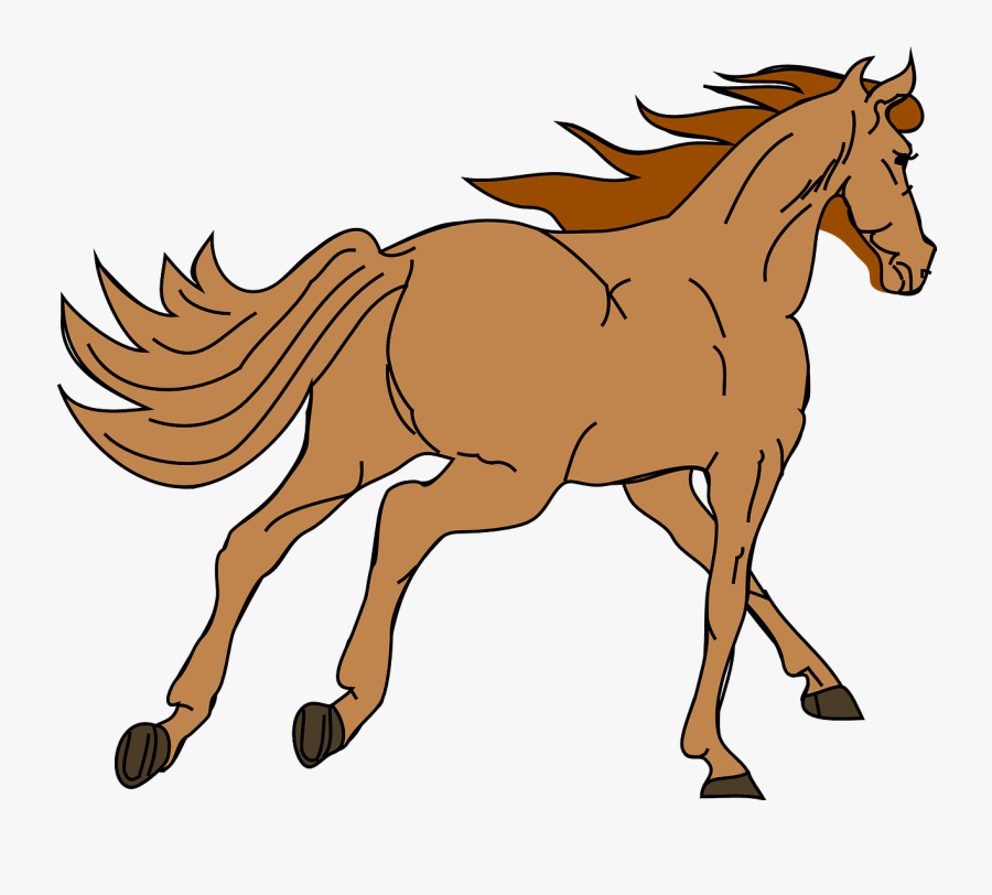 Horse Running Away Cartoon, Transparent Clipart