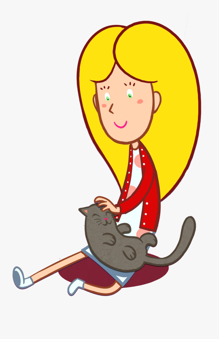 Sitting2 - Cartoon, Transparent Clipart