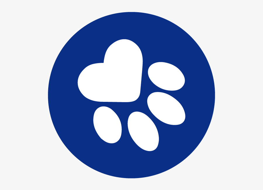 Dog Paw - Paw Heart Logo Blue Transparent, Transparent Clipart
