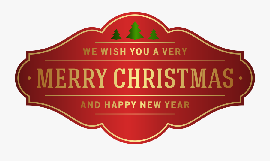 Christmas Label Clipart Image Free Library Merry Christmas, Transparent Clipart