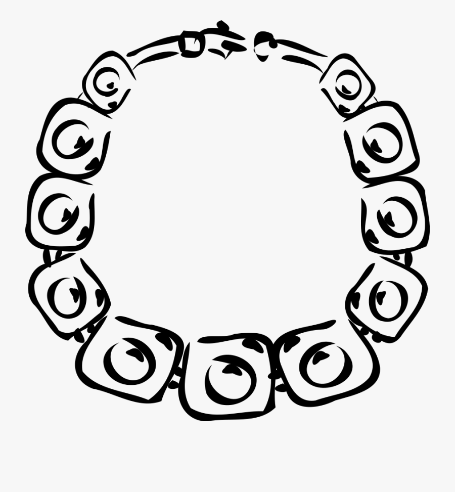 Necklace - Clipart - Necklace Black And White Clip Art, Transparent Clipart