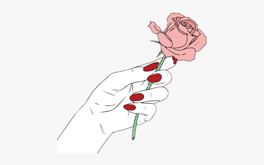 Hands Tumblr Flower Rose, Transparent Clipart