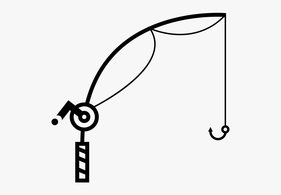 Transparent Fishing Tackle Clipart - Caña De Pescar Para Dibujar, Transparent Clipart