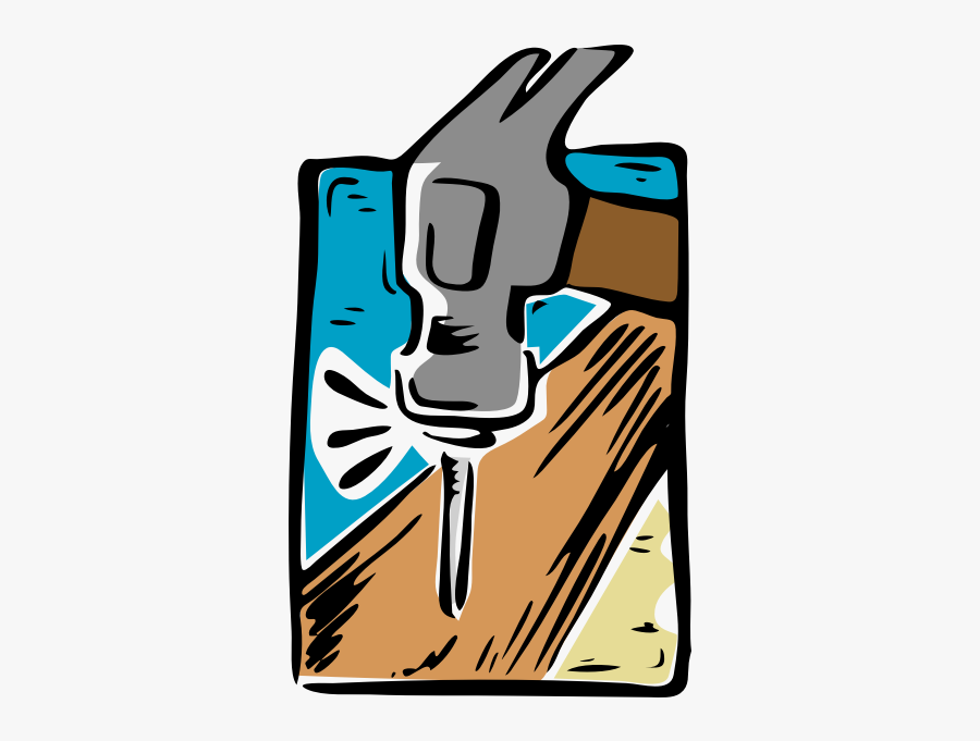 Cartoon Nail And Hammer - Free Hammer And Nail Clip Art, Transparent Clipart