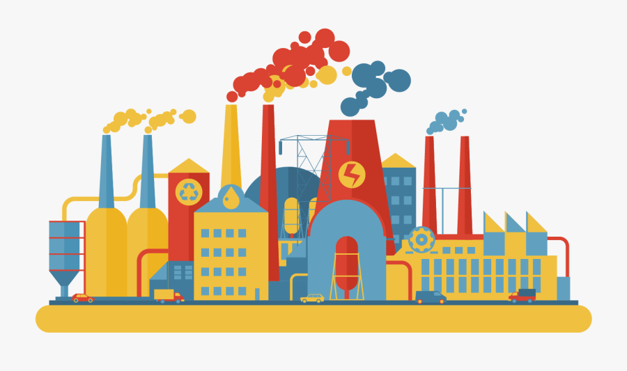 Factory Flat Design Clip Art - Factory Clipart Png, Transparent Clipart