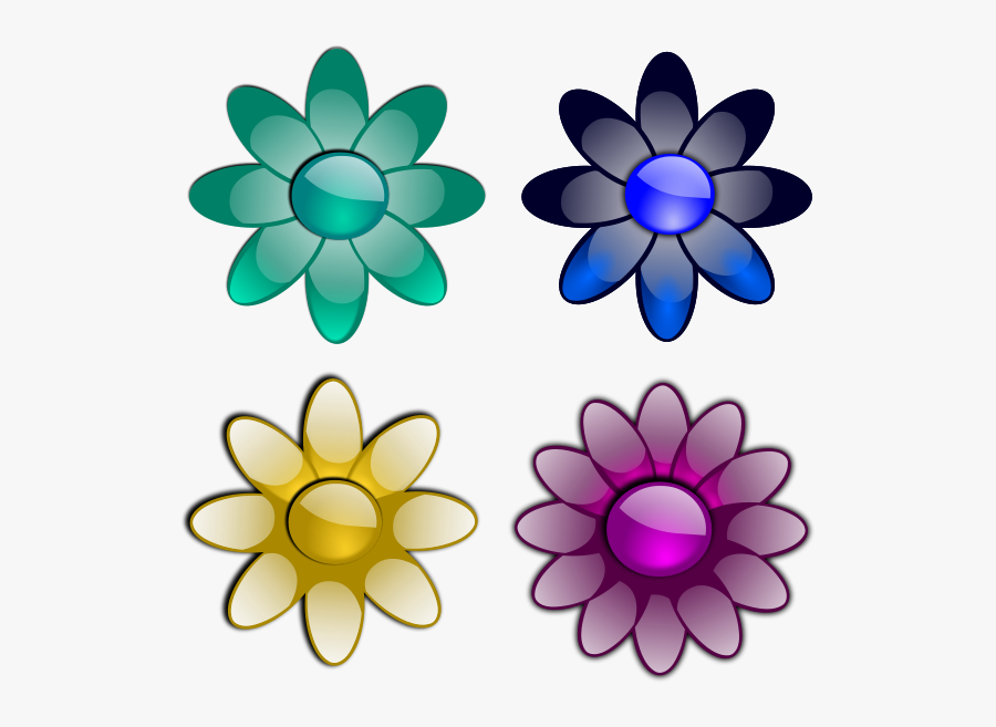 Glossy Flowers 3 Png Images - Flowers Clip Art, Transparent Clipart