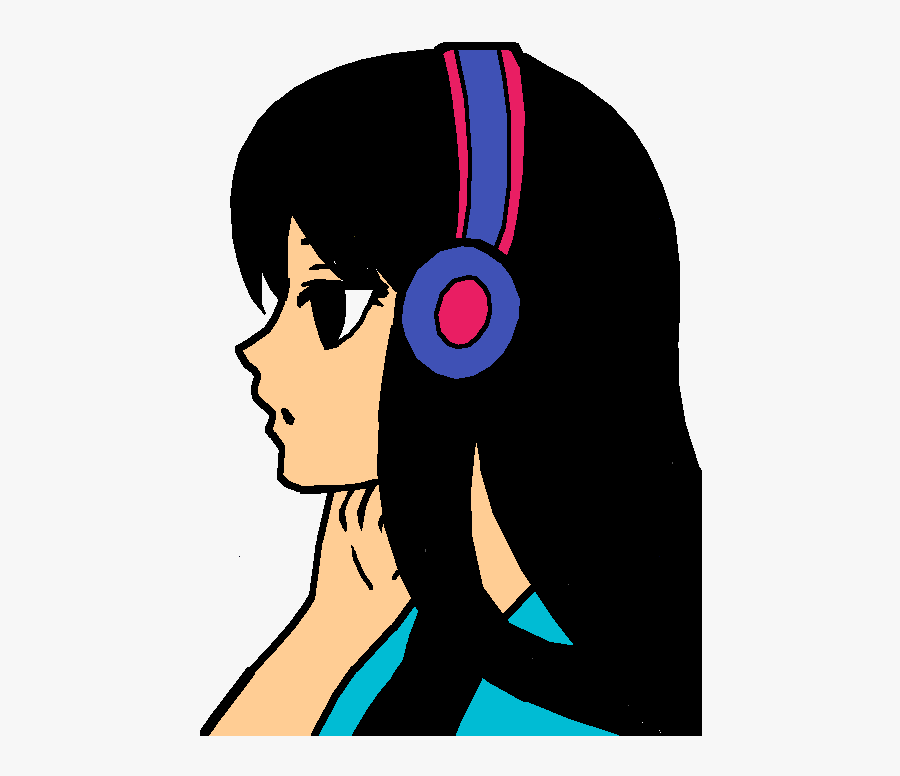 Girl Who Loves Music, Transparent Clipart