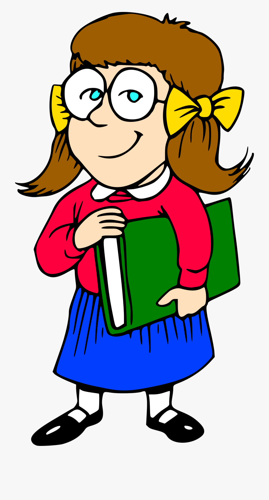 School Student Clip Art - School Clip Art Girl, Transparent Clipart