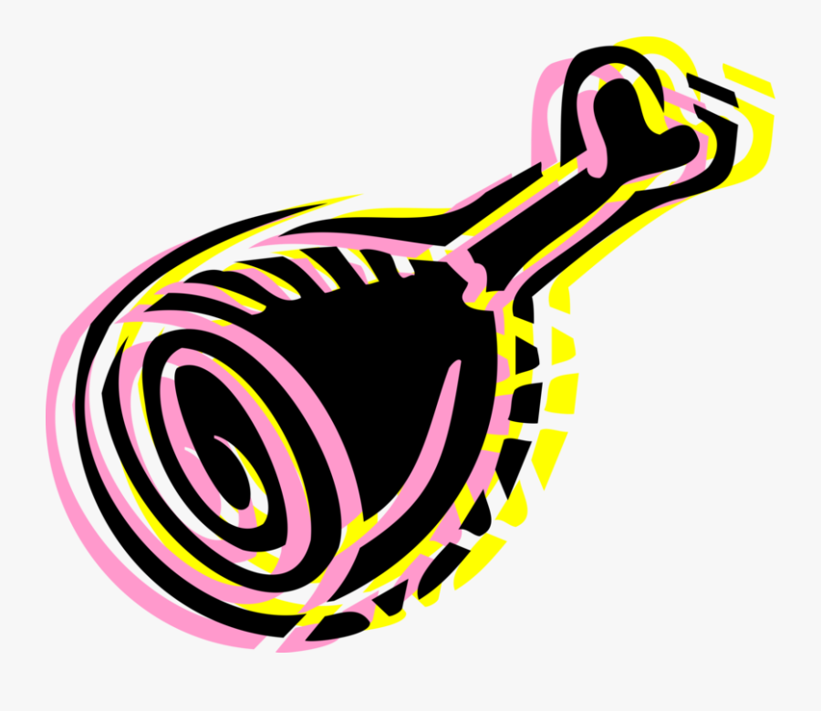 Vector Illustration Of Leg Of Pork Ham Dinner - Illustration, Transparent Clipart