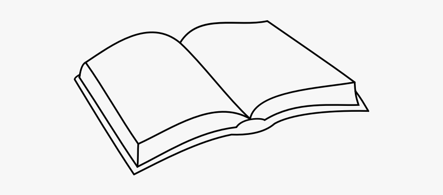Outlined Opened Book - Easy Open Book Drawing, Transparent Clipart