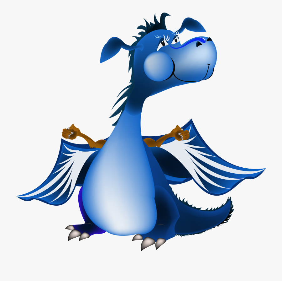 Free Cartoon Dragon Blue Clipart , Png Download - Png Dragon Silly, Transparent Clipart