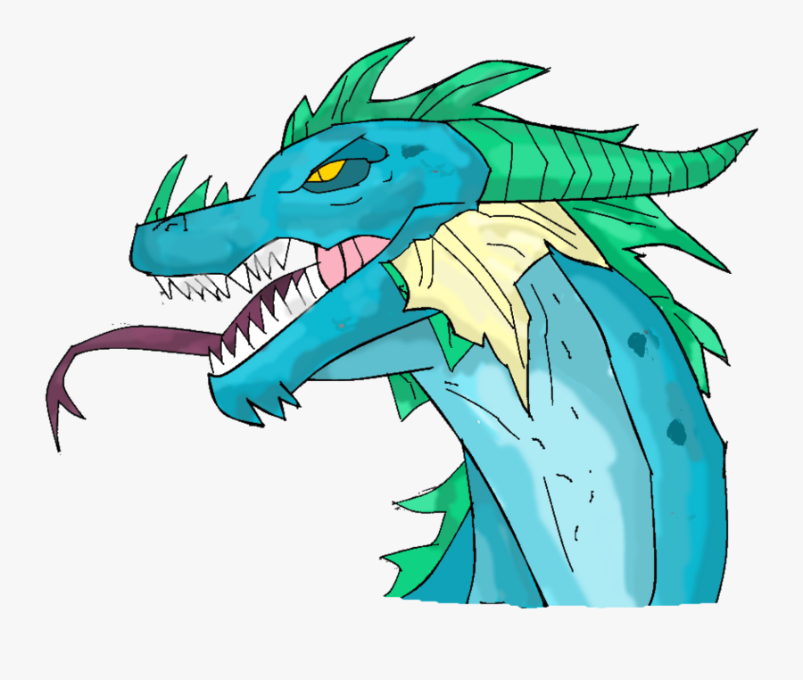 Blue Dragon Cartoon - Blue Dragon Head Png, Transparent Clipart