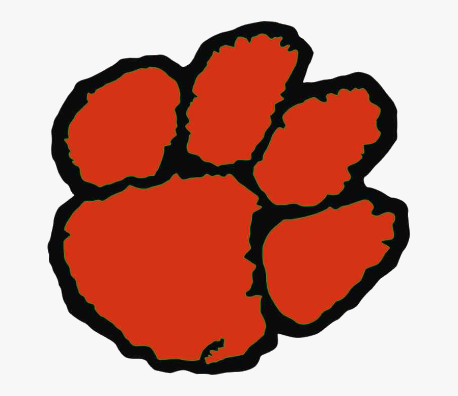 Orange And Black Paw Print, Transparent Clipart