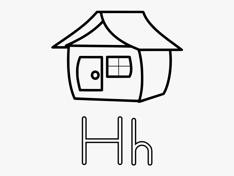 H Is For House Alphabet Learning Guide Vector Graphics - Letter H Coloring Page, Transparent Clipart